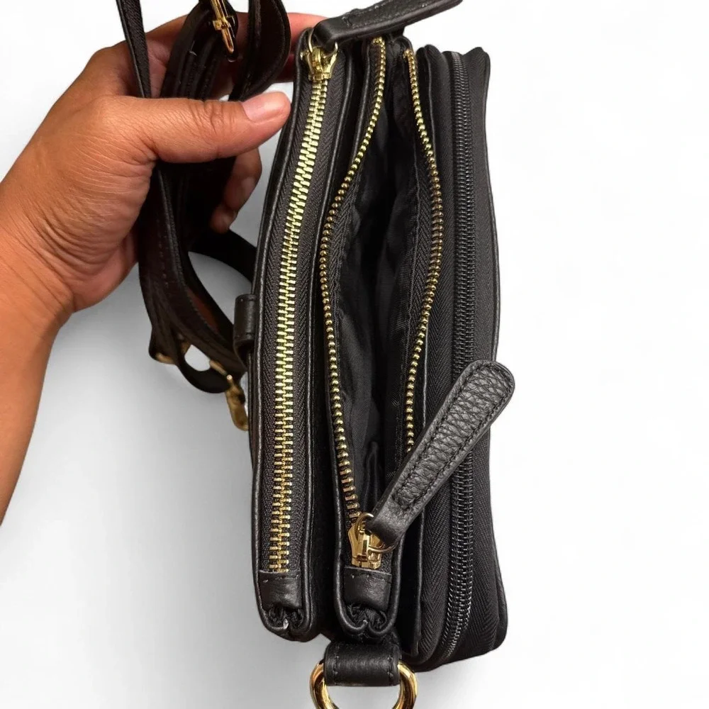 Roma Leathers Concealed Carry Crossbody Bag Black Leather CCW Purse